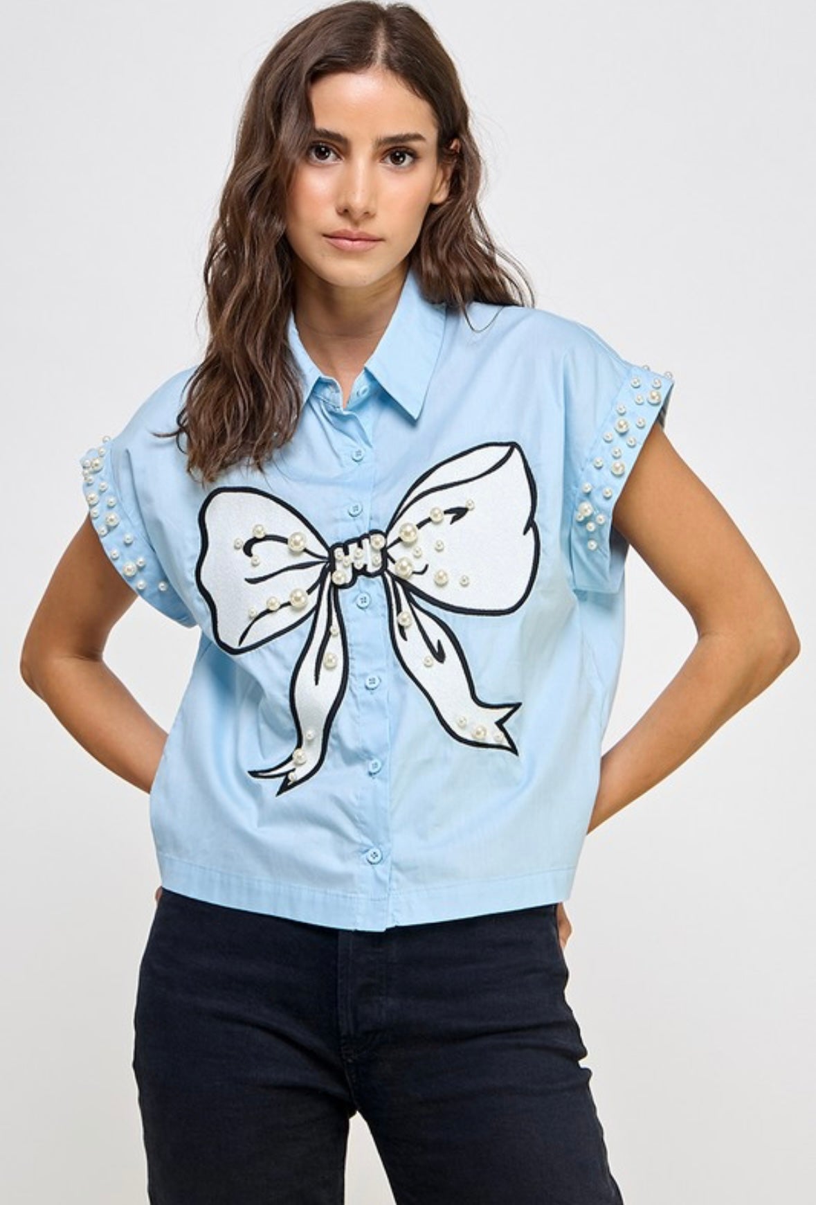 Sky button shirt