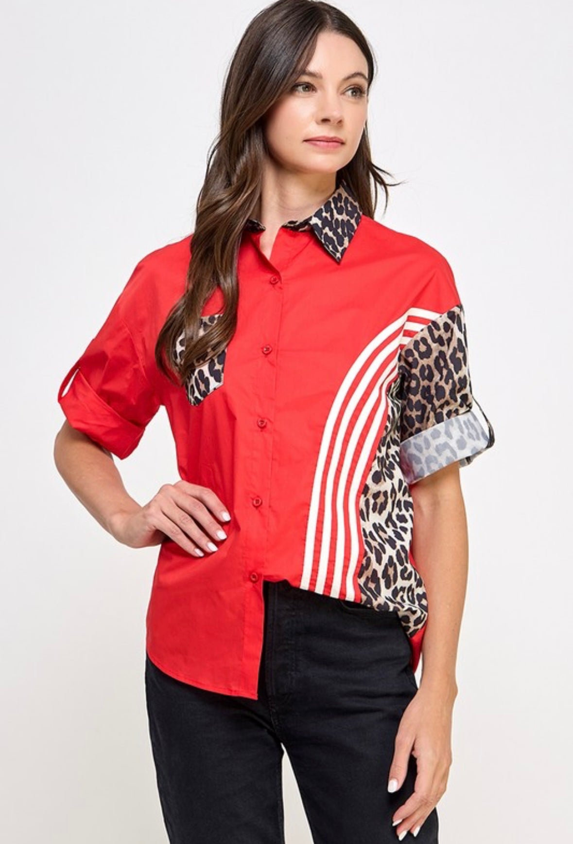 Animal Print Button Shirt