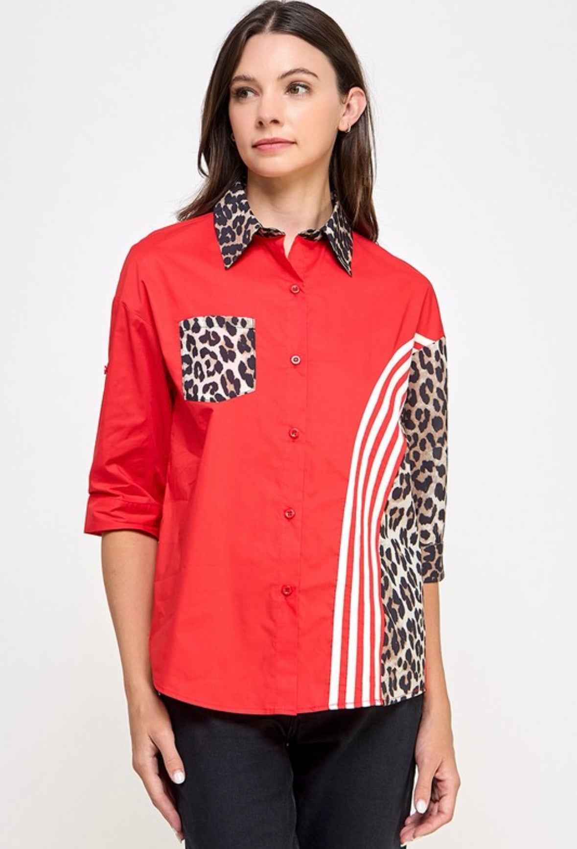 Animal Print Button Shirt